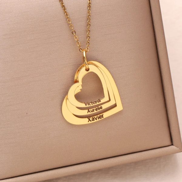 Personalized Heart Name Necklace in Stainless Steel Personalized Heart Name Necklace in Stainless Steel