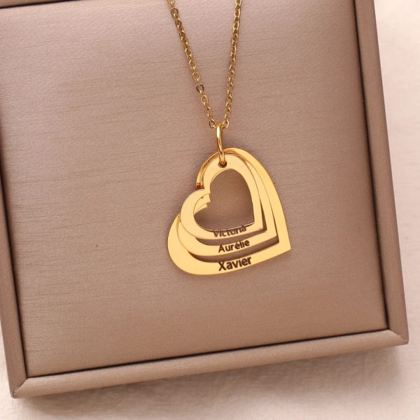 Personalized Heart Name Necklace in Stainless Steel Personalized Heart Name Necklace in Stainless Steel