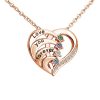 Personalized Heart Name Necklace with Birthstones Personalized Heart Name Necklace with Birthstones