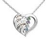 Personalized Heart Name Necklace with Birthstones Personalized Heart Name Necklace with Birthstones