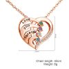 Personalized Heart Name Necklace with Birthstones Personalized Heart Name Necklace with Birthstones