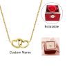 Personalized Heart Name Pendant Necklace with Rose Gift Box Personalized Heart Name Pendant Necklace with Rose Gift Box