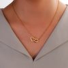 Personalized Heart Name Pendant Necklace with Rose Gift Box Personalized Heart Name Pendant Necklace with Rose Gift Box