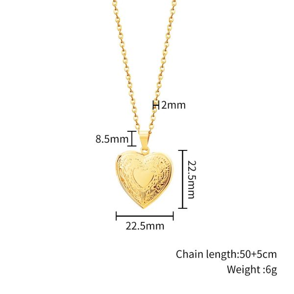 Personalized Heart Photo Locket Necklace