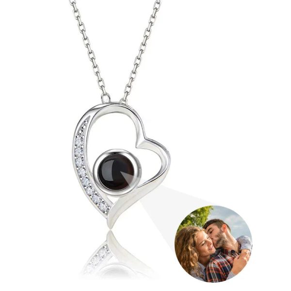 Personalized Heart Photo Projection Necklace with 100 Languages Personalized Heart Photo Projection Necklace with 100 Languages