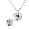 Personalized Heart Photo Projection Necklace with 100 Languages Personalized Heart Photo Projection Necklace with 100 Languages