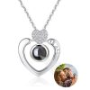 Personalized Heart Photo Projection Necklace with 100 Languages Personalized Heart Photo Projection Necklace with 100 Languages
