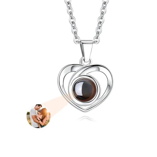 Personalized Heart Photo Projection Necklace with 100 Languages Personalized Heart Photo Projection Necklace with 100 Languages