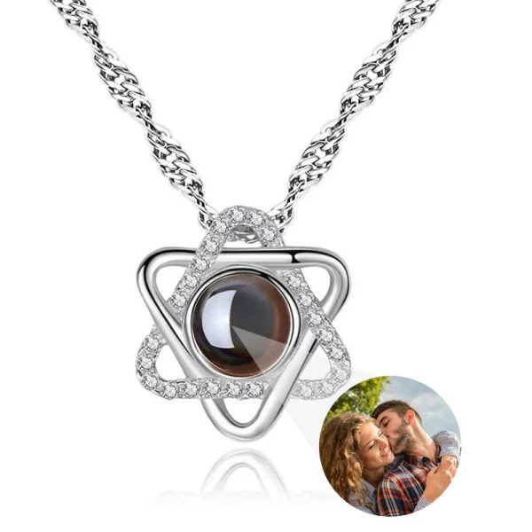 Personalized Heart Photo Projection Necklace with 100 Languages Personalized Heart Photo Projection Necklace with 100 Languages