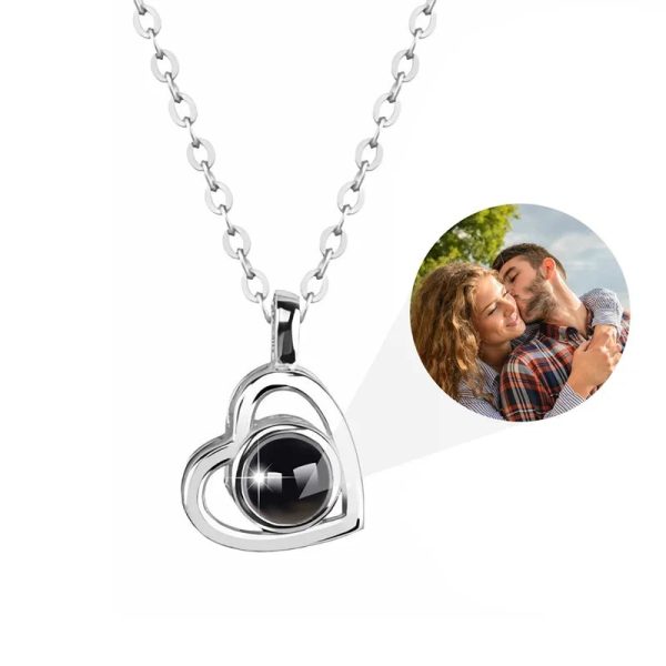 Personalized Heart Photo Projection Necklace with 100 Languages Personalized Heart Photo Projection Necklace with 100 Languages
