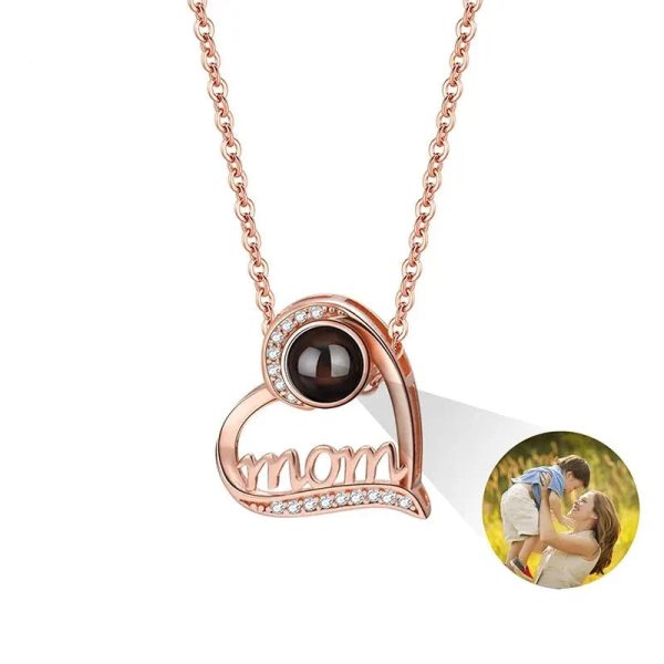 Personalized Heart Photo Projection Necklace with 100 Languages Personalized Heart Photo Projection Necklace with 100 Languages