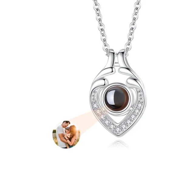 Personalized Heart Photo Projection Necklace with 100 Languages Personalized Heart Photo Projection Necklace with 100 Languages