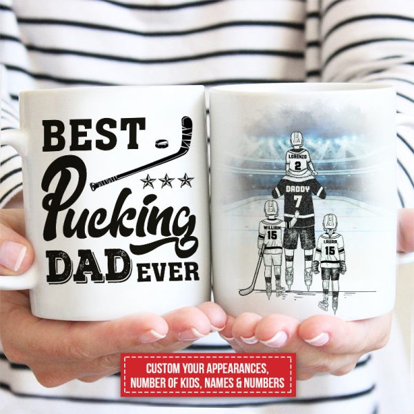 Personalized Hockey Dad And Child Best Dad Ever Custom Mug Personalized Hockey Dad And Child Best Dad Ever Custom Mug
