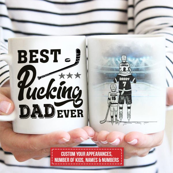 Personalized Hockey Dad And Child Best Dad Ever Custom Mug Personalized Hockey Dad And Child Best Dad Ever Custom Mug