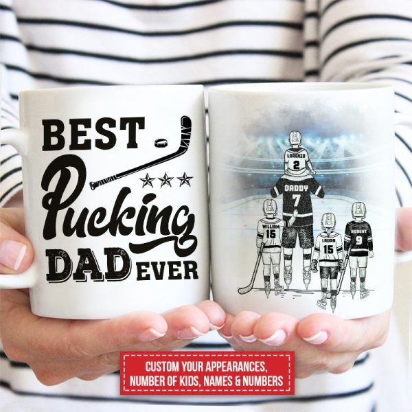 Personalized Hockey Dad And Child Best Dad Ever Custom Mug Personalized Hockey Dad And Child Best Dad Ever Custom Mug