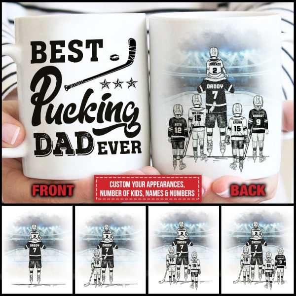 Personalized Hockey Dad And Child Best Dad Ever Custom Mug Personalized Hockey Dad And Child Best Dad Ever Custom Mug