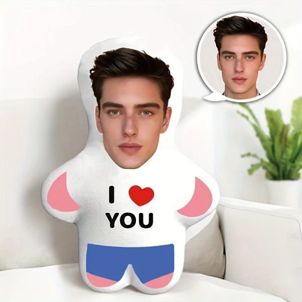 Personalized I Love You Mini Plush Photo Doll Pillow