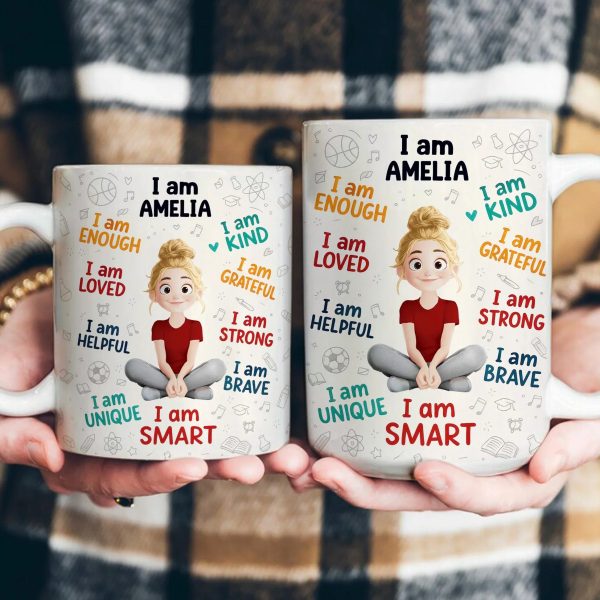 Personalized Kids Affirmation Mug Cute Cartoon Character, Daily Confidence Boost Gift for Children Personalized Kids Affirmation Mug Cute Cartoon Character, Daily Confidence Boost Gift for Children