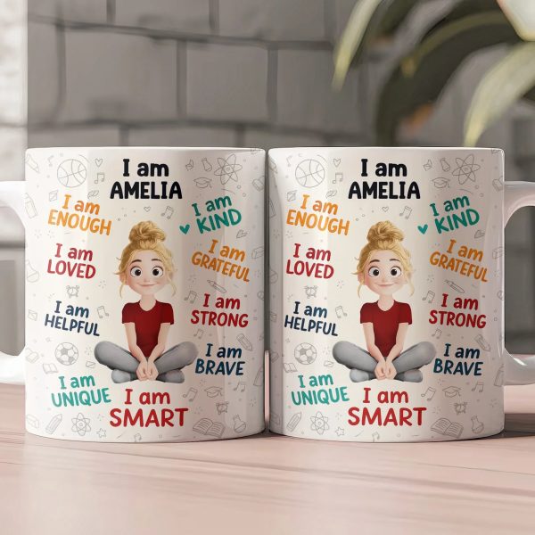 Personalized Kids Affirmation Mug Cute Cartoon Character, Daily Confidence Boost Gift for Children Personalized Kids Affirmation Mug Cute Cartoon Character, Daily Confidence Boost Gift for Children