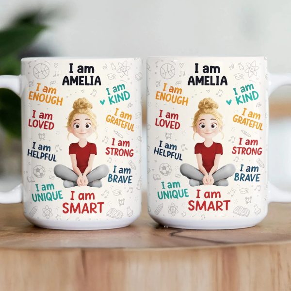 Personalized Kids Affirmation Mug Cute Cartoon Character, Daily Confidence Boost Gift for Children Personalized Kids Affirmation Mug Cute Cartoon Character, Daily Confidence Boost Gift for Children