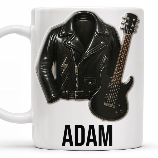Personalized Leather Jacket and Guitar Design - Personalized Custom Coffee Mug - FAM331_MG Personalized Leather Jacket and Guitar Design - Personalized Custom Coffee Mug - FAM331_MG