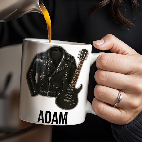 Personalized Leather Jacket and Guitar Design - Personalized Custom Coffee Mug - FAM331_MG Personalized Leather Jacket and Guitar Design - Personalized Custom Coffee Mug - FAM331_MG