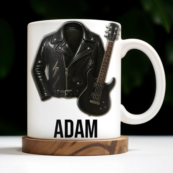 Personalized Leather Jacket and Guitar Design - Personalized Custom Coffee Mug - FAM331_MG Personalized Leather Jacket and Guitar Design - Personalized Custom Coffee Mug - FAM331_MG