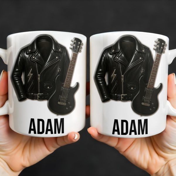 Personalized Leather Jacket and Guitar Design - Personalized Custom Coffee Mug - FAM331_MG Personalized Leather Jacket and Guitar Design - Personalized Custom Coffee Mug - FAM331_MG