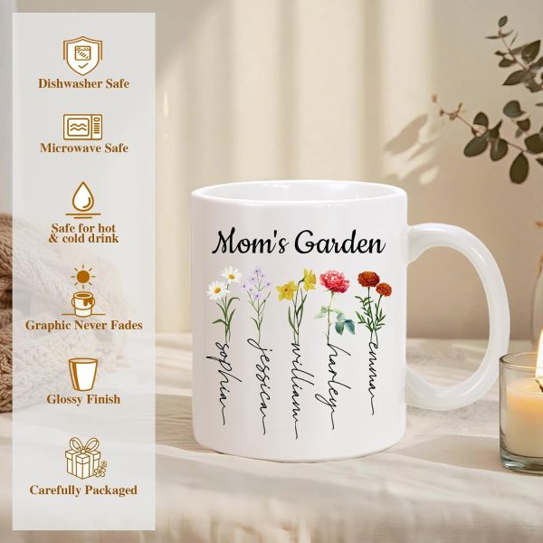 Personalized Mama Coffee Mug Custom Photo Birth Flower Mug, Gift for Mom Birthday Mother's Day Christmas Gift Personalized Mama Coffee Mug Custom Photo Birth Flower Mug, Gift for Mom Birthday Mother's Day Christmas Gift