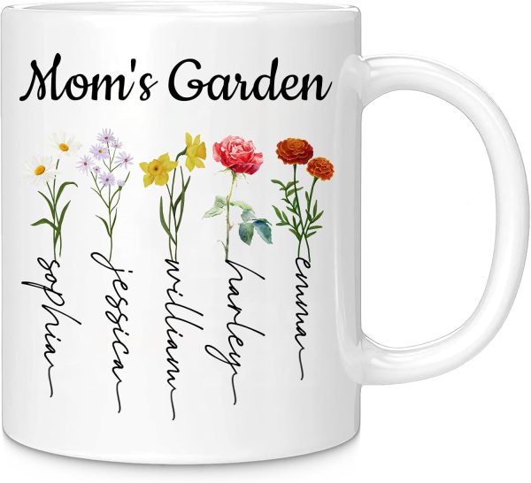Personalized Mama Coffee Mug Custom Photo Birth Flower Mug, Gift for Mom Birthday Mother's Day Christmas Gift Personalized Mama Coffee Mug Custom Photo Birth Flower Mug, Gift for Mom Birthday Mother's Day Christmas Gift