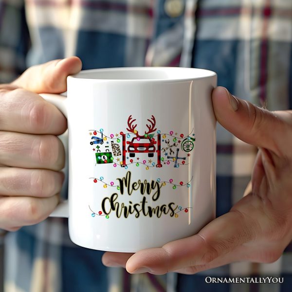 Personalized Mug Automotive Technician Plaid Christmas, Mechanic Repair and Parts Gift for Shop Personalized Mug Automotive Technician Plaid Christmas, Mechanic Repair and Parts Gift for Shop