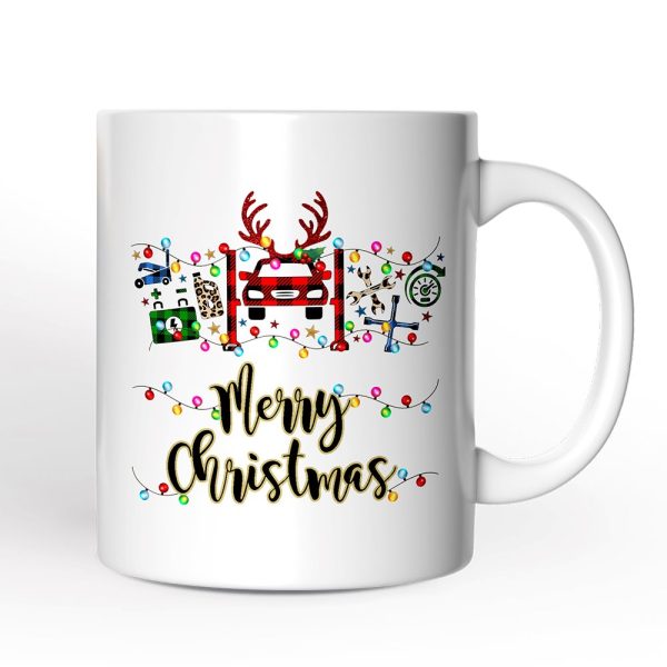 Personalized Mug Automotive Technician Plaid Christmas, Mechanic Repair and Parts Gift for Shop Personalized Mug Automotive Technician Plaid Christmas, Mechanic Repair and Parts Gift for Shop