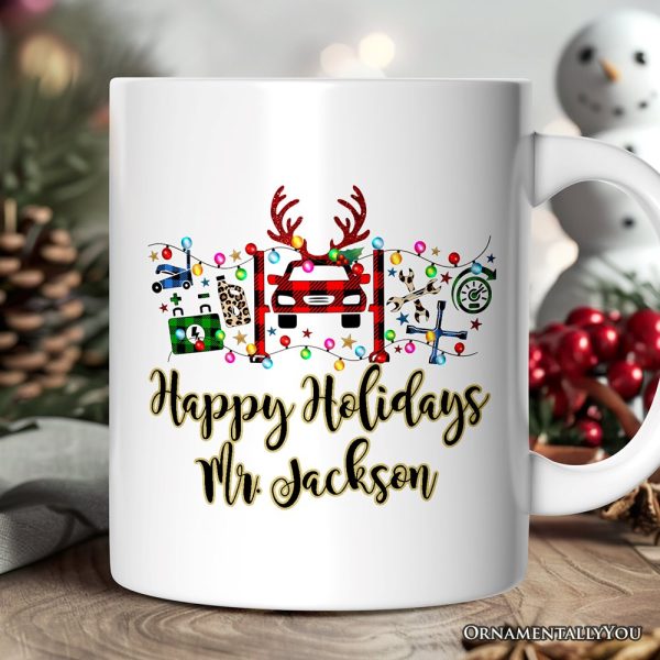 Personalized Mug Automotive Technician Plaid Christmas, Mechanic Repair and Parts Gift for Shop Personalized Mug Automotive Technician Plaid Christmas, Mechanic Repair and Parts Gift for Shop