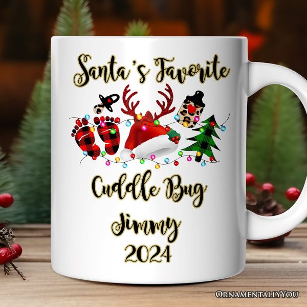 Personalized Mug Baby Christmas Buffalo Plaid Gift Personalized Mug Baby Christmas Buffalo Plaid Gift