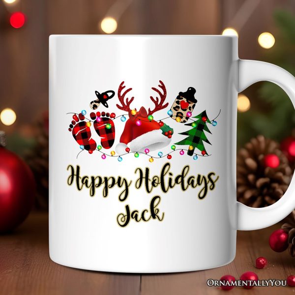 Personalized Mug Baby Christmas Buffalo Plaid Gift Personalized Mug Baby Christmas Buffalo Plaid Gift