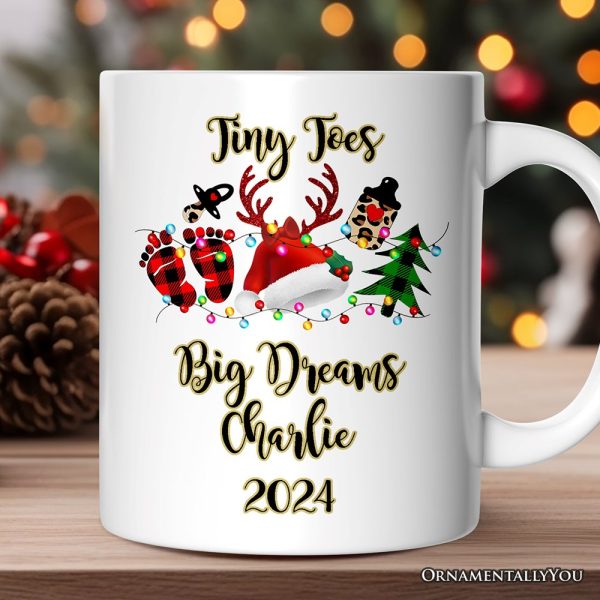 Personalized Mug Baby Christmas Buffalo Plaid Gift Personalized Mug Baby Christmas Buffalo Plaid Gift