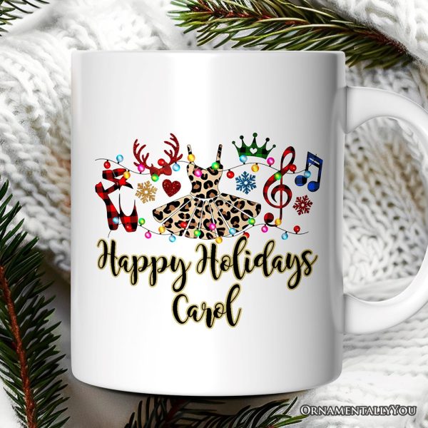 Personalized Mug Ballet Buffalo Plaid Christmas, Dance Teacher Gift Personalized Mug Ballet Buffalo Plaid Christmas, Dance Teacher Gift