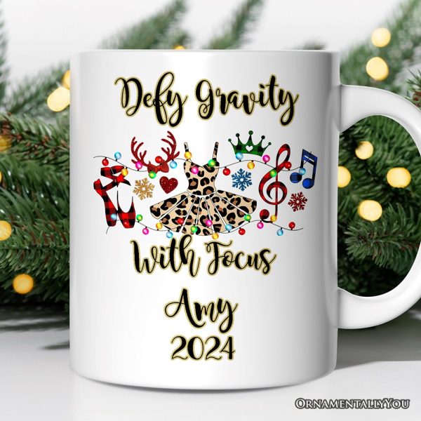 Personalized Mug Ballet Buffalo Plaid Christmas, Dance Teacher Gift Personalized Mug Ballet Buffalo Plaid Christmas, Dance Teacher Gift