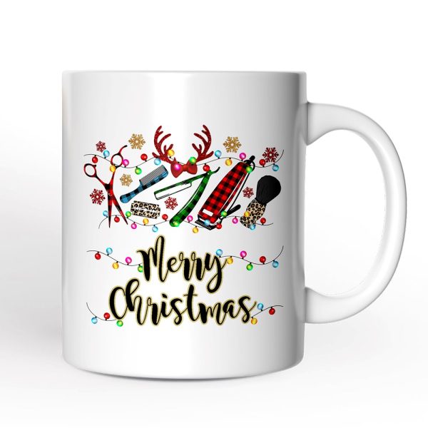 Personalized Mug Barber Buffalo Plaid Christmas, Barbershop Gift Personalized Mug Barber Buffalo Plaid Christmas, Barbershop Gift