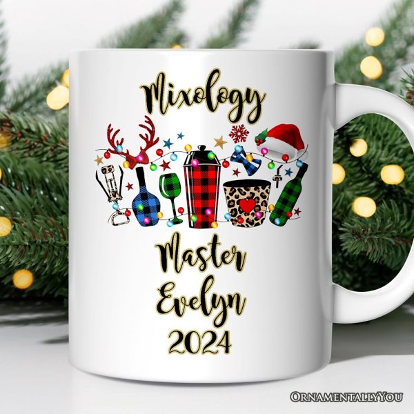 Personalized Mug Bartender Buffalo Plaid Christmas Gift Personalized Mug Bartender Buffalo Plaid Christmas Gift