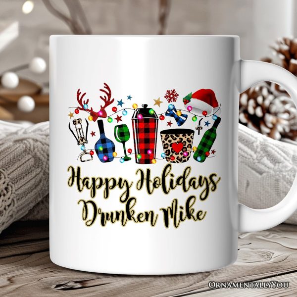 Personalized Mug Bartender Buffalo Plaid Christmas Gift Personalized Mug Bartender Buffalo Plaid Christmas Gift