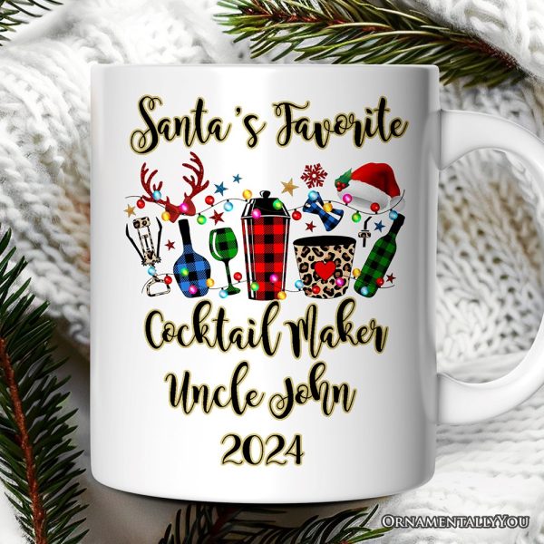 Personalized Mug Bartender Buffalo Plaid Christmas Gift Personalized Mug Bartender Buffalo Plaid Christmas Gift