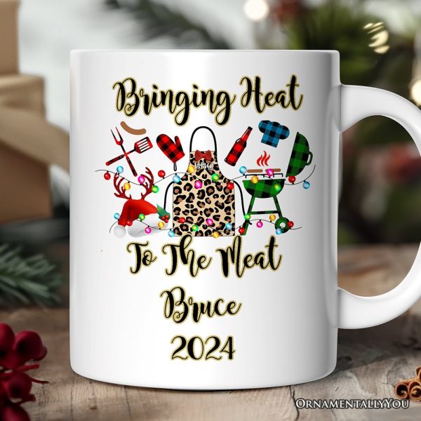 Personalized Mug BBQ Buffalo Plaid Christmas, Barbecue Gift Personalized Mug BBQ Buffalo Plaid Christmas, Barbecue Gift