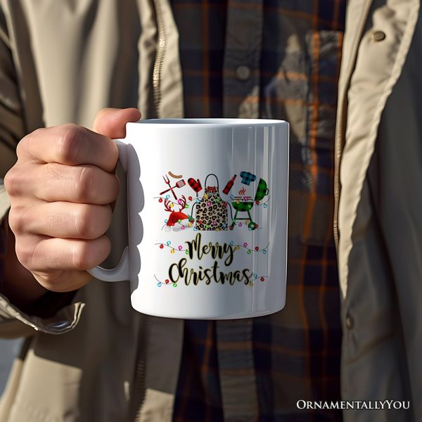 Personalized Mug BBQ Buffalo Plaid Christmas, Barbecue Gift Personalized Mug BBQ Buffalo Plaid Christmas, Barbecue Gift