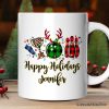 Personalized Mug Bowling Buffalo Plaid Christmas, Ball Pins and Trophy Personalized Mug Bowling Buffalo Plaid Christmas, Ball Pins and Trophy