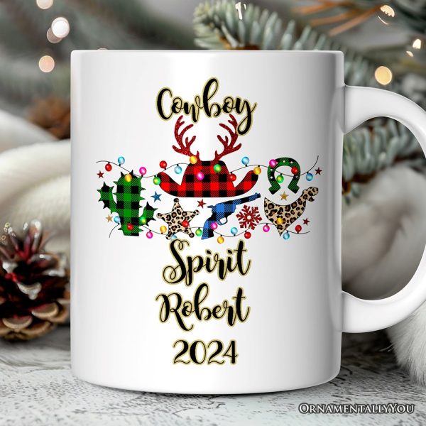 Personalized Mug Buffalo Plaid Gunslinger Western Cowboy Style Christmas Personalized Mug Buffalo Plaid Gunslinger Western Cowboy Style Christmas