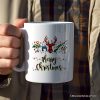 Personalized Mug Buffalo Plaid Hunting Theme Christmas, Hunter Gift, Red and Green Deer and Gun Personalized Mug Buffalo Plaid Hunting Theme Christmas, Hunter Gift, Red and Green Deer and Gun