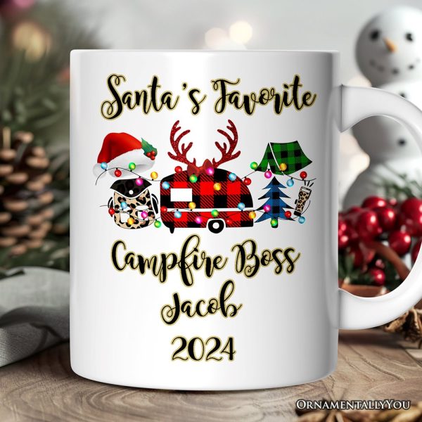 Personalized Mug Camp Buffalo Plaid Christmas, Camping Friends Gift Personalized Mug Camp Buffalo Plaid Christmas, Camping Friends Gift