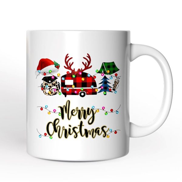 Personalized Mug Camp Buffalo Plaid Christmas, Camping Friends Gift Personalized Mug Camp Buffalo Plaid Christmas, Camping Friends Gift