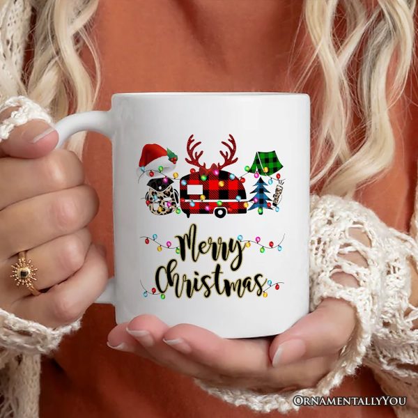 Personalized Mug Camp Buffalo Plaid Christmas, Camping Friends Gift Personalized Mug Camp Buffalo Plaid Christmas, Camping Friends Gift